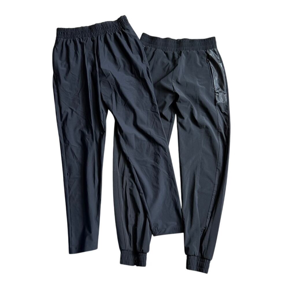 Victoria’s Secret Black Nylon Pull On Pants Lot of‎ 2 Jogger Straight Leg XS